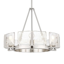 Golden 3164-6 PW-HWG - Golden Lighting Aenon 6-light Chandelier in Pewter
